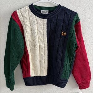 Skyr Vintage Kids' Multicolor Cable Knit Sweater